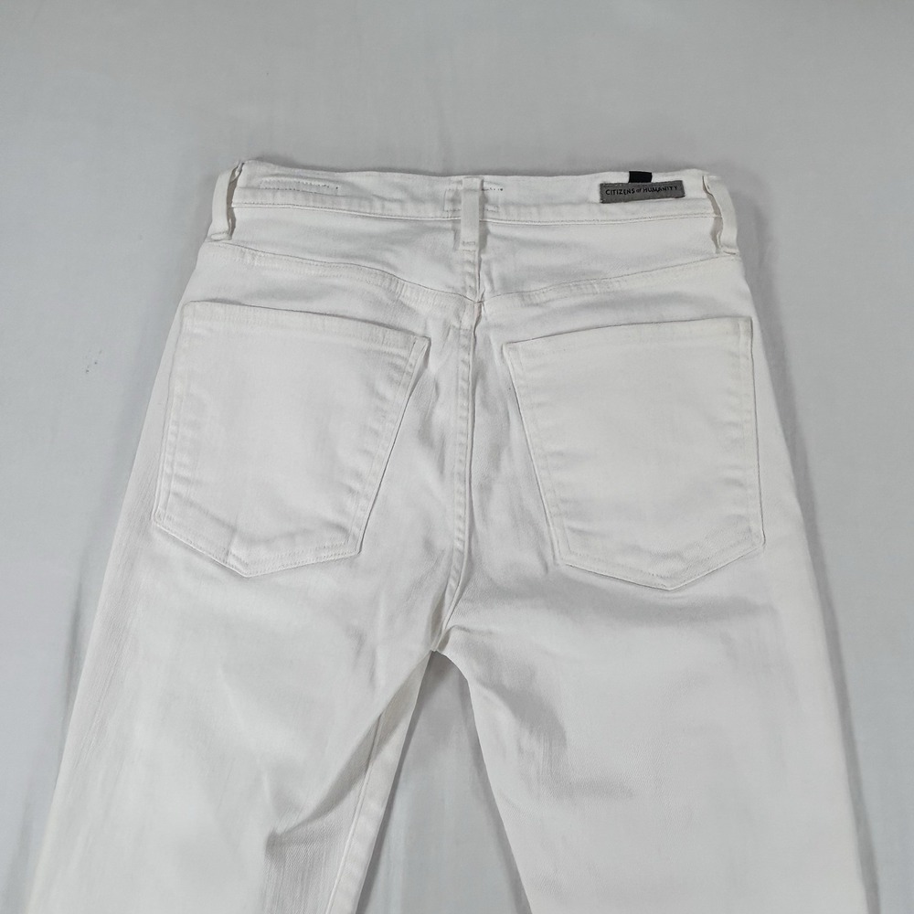 COH Citizens of Humanity Drew Flounce Flared Cropped White Jeans 25 High Rise - Picture 4 of 12